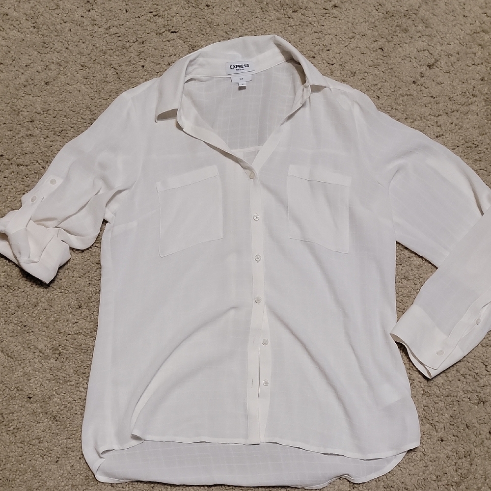 Express Ivory Long Sleeve Shirt